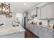 Well-lit kitchen featuring ample gray cabinetry, stainless steel appliances, and marble countertops at 154 Calm Water Way, Summerville, SC 29486