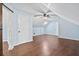Bedroom with hardwood floors and a door at 162 Whippoorwill Dr, Summerville, SC 29483