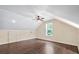A bright bedroom with a modern ceiling fan and beautiful hardwood floors at 162 Whippoorwill Dr, Summerville, SC 29483