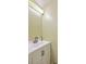 Bathroom features a white vanity with sleek fixtures and neutral wall paint at 18 Indigo Ln, Goose Creek, SC 29445
