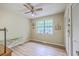 Bright bedroom features a large window and closets with an ironing board at 18 Indigo Ln, Goose Creek, SC 29445