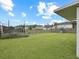 Expansive back yard featuring a trampoline, swing set, and a well-maintained lawn, perfect for outdoor activities at 224 Market Hall St, Moncks Corner, SC 29461
