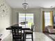 The eat-in kitchen area features a table and view to the backyard through a sliding glass door at 224 Market Hall St, Moncks Corner, SC 29461