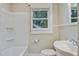 Bathroom with tub/shower combination, bright light and vanity at 2702 Decatur St, North Charleston, SC 29405