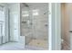 Luxurious glass shower with built-in bench and modern fixtures at 3125 Sturbridge Rd, Mount Pleasant, SC 29466