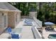 Expansive brick backyard featuring an cabana and a patio area perfect for outdoor relaxation and entertaining at 3685 Colonel Vanderhorst Cir, Mount Pleasant, SC 29466
