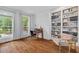 Bright office featuring built-in bookshelves and a large window overlooking the yard at 3685 Colonel Vanderhorst Cir, Mount Pleasant, SC 29466