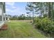 Expansive backyard with lush green grass and views of surrounding woods, perfect for outdoor activities at 395 Wappoo Trace Ln, Summerville, SC 29486
