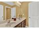 Bathroom featuring a double vanity with dark wood cabinets at 466 Gianna Ln, Goose Creek, SC 29445
