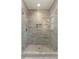 Beautiful tiled shower with glass door, niche and mosaic tile flooring at 499 Lackland Ct, Mount Pleasant, SC 29464