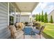 Covered back patio featuring comfortable seating, creating a perfect outdoor living area at 516 Tidewater Chase Ln, Summerville, SC 29486