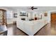 Open-concept living room with hardwood floors, fireplace, and stylish decor at 828 Bridge Point Cir, Mount Pleasant, SC 29464