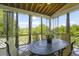 Relax on this screened porch, featuring cozy seating, beautiful views, and providing the perfect spot for outdoor enjoyment at 1193 River Rd, Johns Island, SC 29455