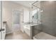 Bathroom featuring a glass-enclosed shower and a separate soaking tub at 124 Palfrey Dr, Ridgeville, SC 29472