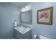 Bathroom featuring modern sink with marble countertop and new fixtures at 1447 Headquarters Plantation Dr, Johns Island, SC 29455