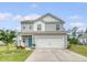 Charming two-story home featuring gray siding, a two-car garage, and a well-manicured front yard at 209 Parkwood Vista Way, Summerville, SC 29486