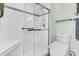 Modern bathroom showcases a glass-enclosed shower and updated toilet at 250 Little Oak Island Dr, Folly Beach, SC 29439