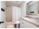 Bathroom featuring a vanity with a mirror and a shower-tub combination for added convenience at 410 Yacht Harbor Ct # 410, Isle of Palms, SC 29451