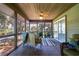 Relaxing screened porch with ceiling fan, comfortable seating, and scenic outdoor views at 855 Club Cottage Rd, Edisto Island, SC 29438