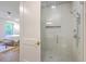 Modern bathroom showcasing glass enclosed shower with a view into the bedroom at 974 Cliffwood Dr, Mount Pleasant, SC 29464