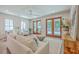 Spacious living room with natural light, backyard views, ceiling fan, and neutral decor at 974 Cliffwood Dr, Mount Pleasant, SC 29464