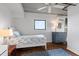 Bright bedroom with a ceiling fan, natural light, and modern decor for comfortable living at 1 Cool Blow St # 153, Charleston, SC 29403
