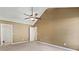 Bedroom featuring a vaulted ceiling, a fan, neutral carpet, and a door leading to closet at 103 Case Ct, Ladson, SC 29456