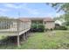 Exterior of home featuring a wooden deck, screened-in porch, and a spacious backyard at 105 Conductor Ct, Summerville, SC 29486