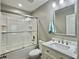 Modern bathroom with a bathtub shower combination and marble vanity at 1069 Lexi Ct, Ladson, SC 29456