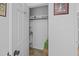 This closet offers ample storage space with shelving, and hanging for organization at 11 America St, Charleston, SC 29403