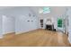 Bright living room with hardwood floors, fireplace and vaulted ceiling with a skylight at 1309 Llewellyn Rd, Mount Pleasant, SC 29464