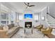 Comfortable living room with a fireplace and built-in cabinets at 1392 Founders Way, Mount Pleasant, SC 29464