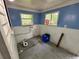 Bright room with blue and white walls, featuring natural light from two windows at 1640 Dogwood Rd, Charleston, SC 29414