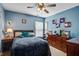 Bedroom featuring a ceiling fan, a bed and dresser at 2017 Asher Loop, Summerville, SC 29485