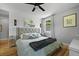 Comfortable bedroom featuring soft colors, a ceiling fan, and elegant decor at 2605 Mona Ave, Charleston, SC 29414
