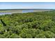 An aerial view shows the beautiful water near the woods on the coast with a scenic skyline at 2649 Starfish Dr, Johns Island, SC 29455