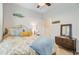 Comfortable bedroom with stylish decor, a ceiling fan, and natural light at 266 Torslanda Ln, Summerville, SC 29486