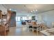 Cozy open floor plan with stairs, dining area, and living area at 3004 Point St, Edisto Island, SC 29438