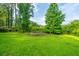 Expansive green backyard showcasing healthy grass, mature trees, and power lines overhead at 5023 Manor Rd, Hollywood, SC 29449