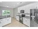 Bright kitchen features white cabinets, granite counters, and modern black appliances at 5023 Manor Rd, Hollywood, SC 29449