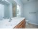Bathroom featuring vanity with a sink, toilet, large mirror, and tile floors at 765 Certificate Ct, Charleston, SC 29414