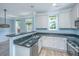 Kitchen view showcasing stainless steel dishwasher, granite counters, and light blue walls at 765 Certificate Ct, Charleston, SC 29414