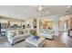 Bright, open-concept living space with modern décor and stylish furnishings flowing into an open kitchen space at 113 Magnolia House Dr, Summerville, SC 29486
