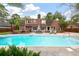 Backyard featuring a large in-ground pool and ample deck space for lounging and outdoor entertaining at 129 Dunbury Dr, Summerville, SC 29485