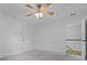 Neutral bedroom features ceiling fan, carpeted floor and an open doorway at 188 Donning Dr, Summerville, SC 29483
