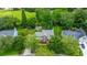 Overhead aerial view of the property showing the house, driveway and backyard at 2026 Thornhill Dr, Summerville, SC 29485