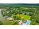 Aerial view of a neighborhood with lake access, a pool, and verdant foliage at 2026 Thornhill Dr, Summerville, SC 29485
