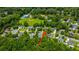 Aerial view of a neighborhood with houses, a community center, and lake at 2026 Thornhill Dr, Summerville, SC 29485