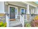 Inviting front porch featuring stone accents, decorative wreath, and charming details at 207 Center Hill Ct, Summerville, SC 29485