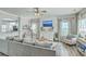 Comfortable living room featuring ample seating, a ceiling fan and stylish decor at 207 Center Hill Ct, Summerville, SC 29485